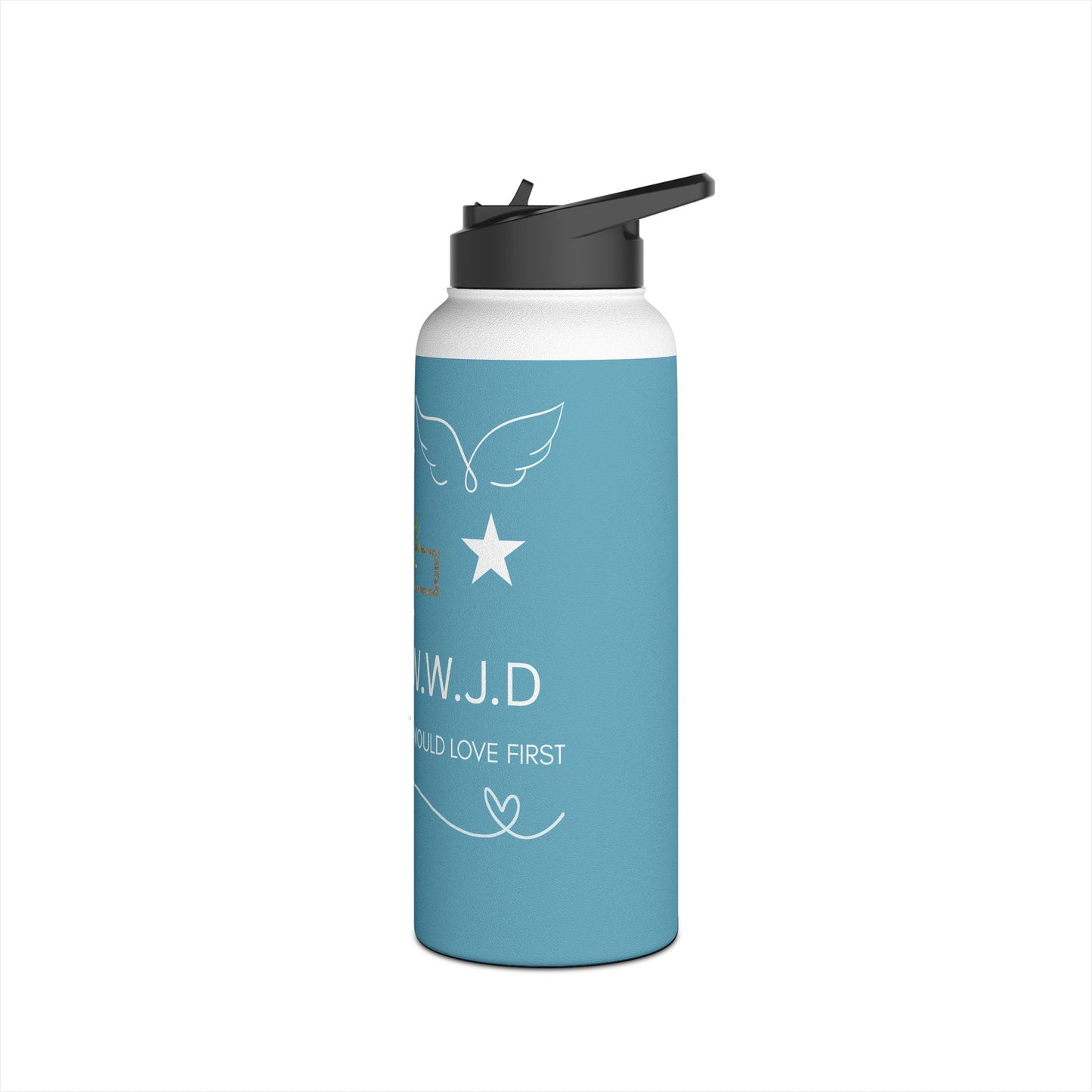 Inspirational Stainless Steel Water Bottle - W.W.J.D. Design, Motivational Gift, Faith-Based Water Bottle, Christian Gift, Fitness Hydration