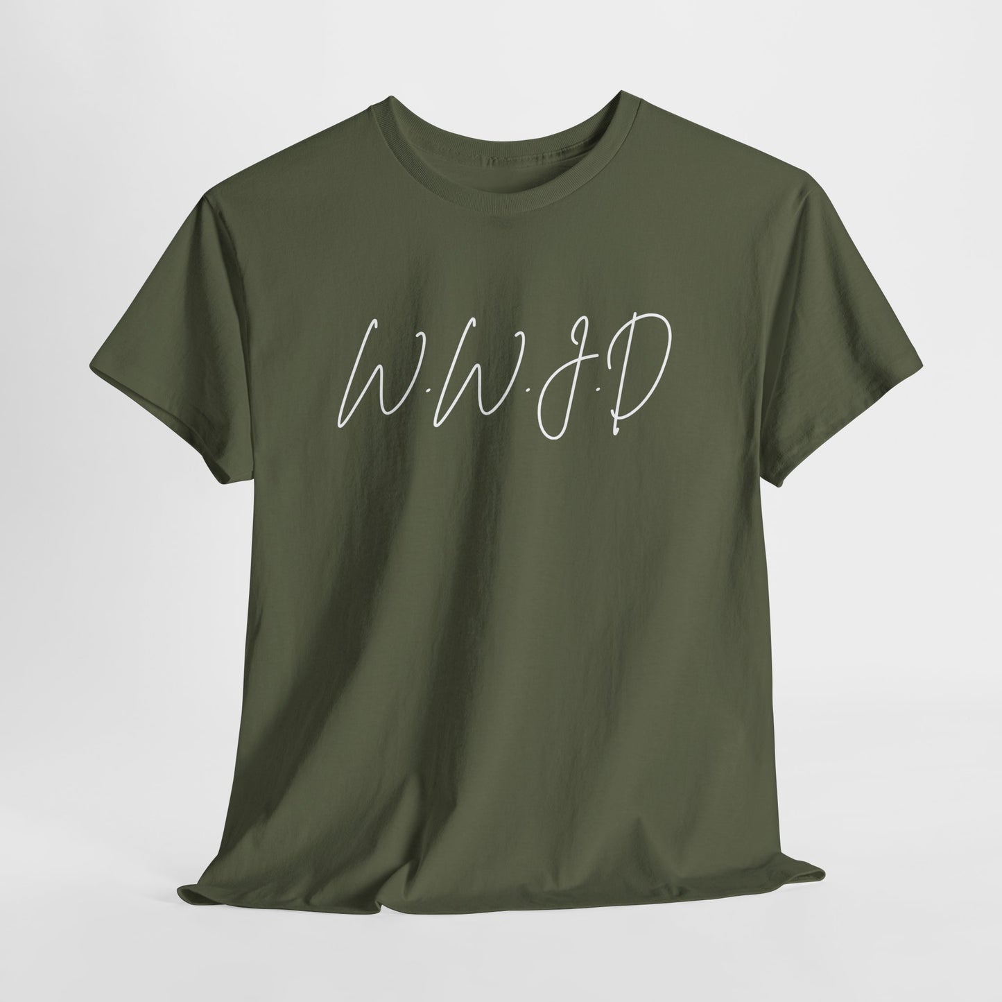WWJD Unisex Heavy Cotton Tee - Comfortable Casual Wear, Gift for Friends, Inspirational Apparel, Everyday Style, Thoughtful Quotes