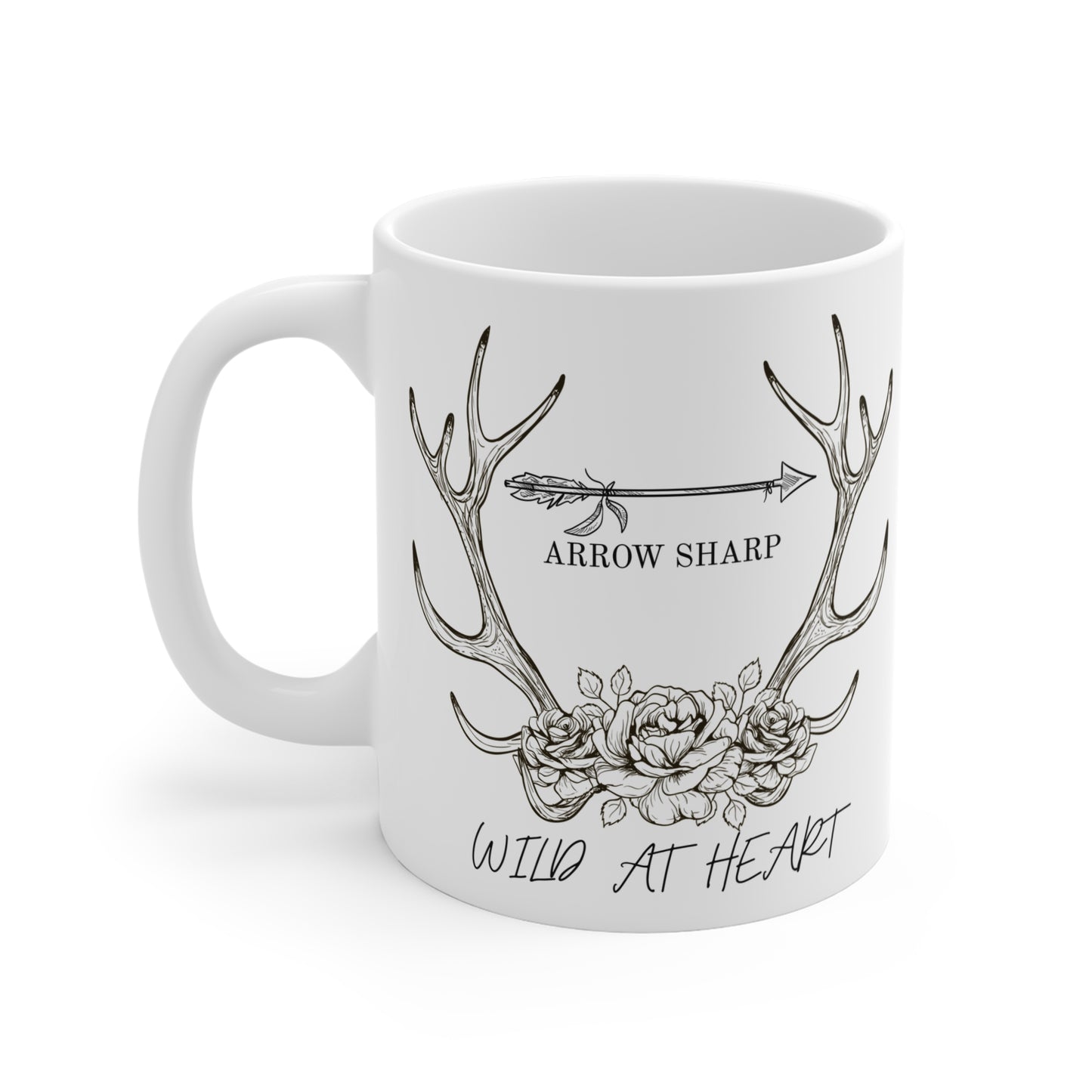 Rustic Nature-Inspired Mug, Wild at Heart Coffee Cup, Arrow Sharp Gift for Nature Lovers, Camping Decor, Cozy Home