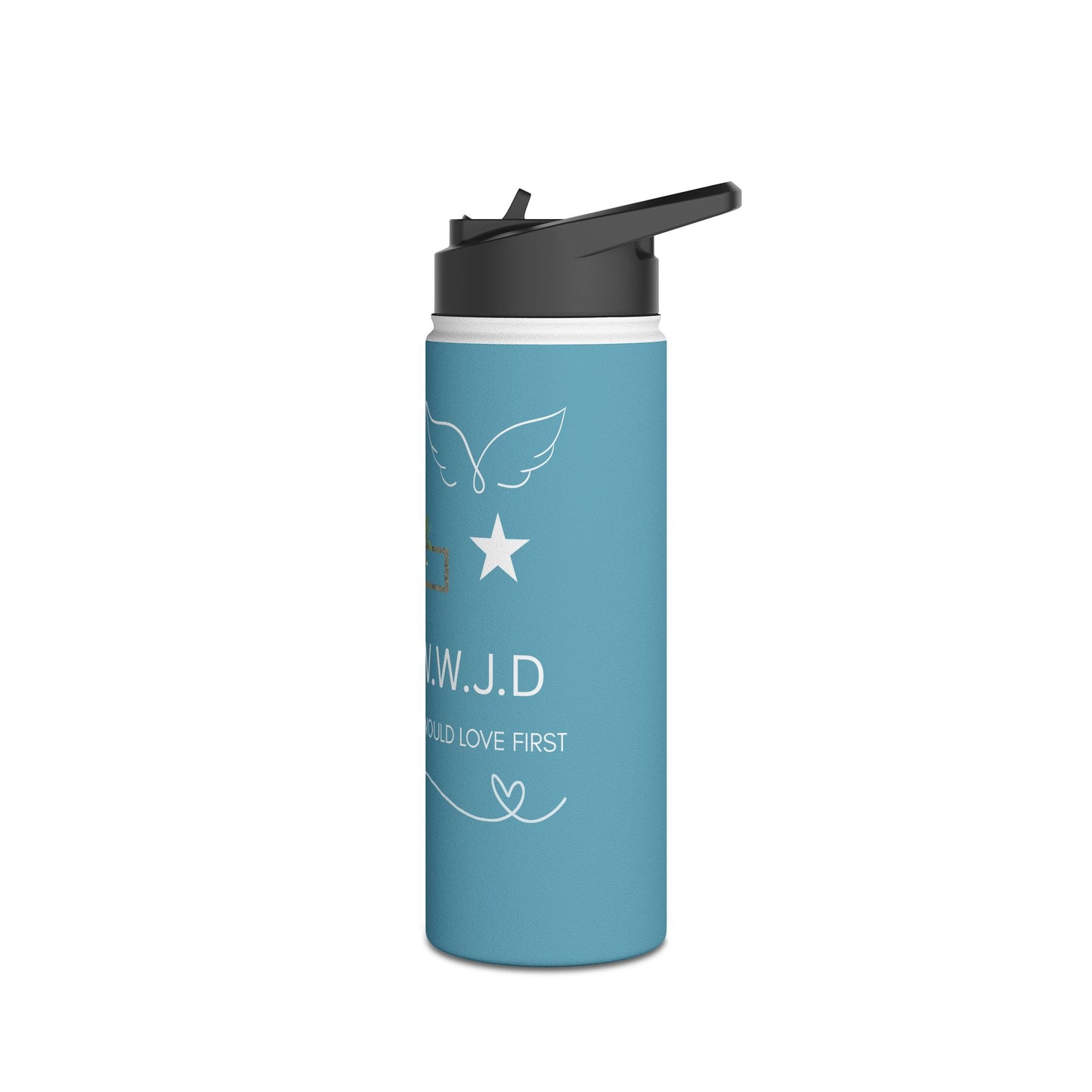Inspirational Stainless Steel Water Bottle - W.W.J.D. Design, Motivational Gift, Faith-Based Water Bottle, Christian Gift, Fitness Hydration