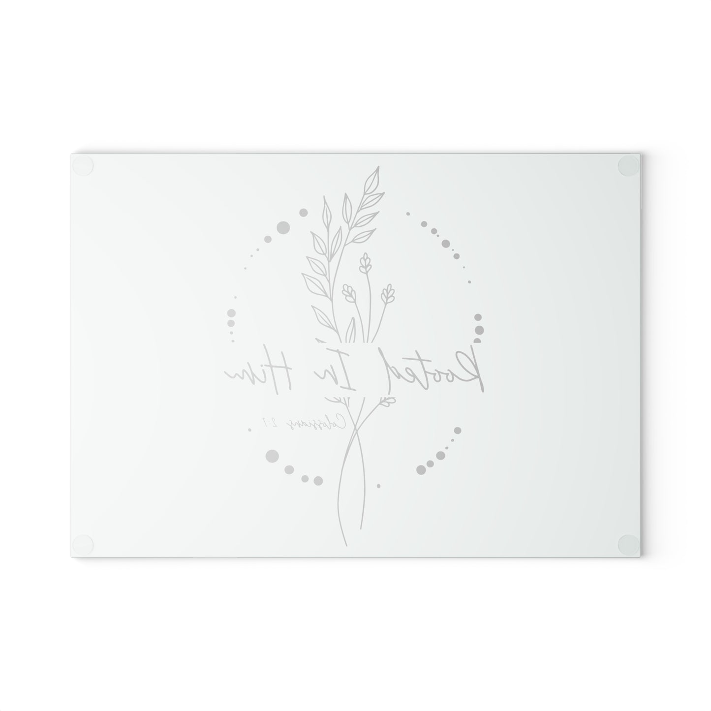 Rooted In Him Glass Cutting Board