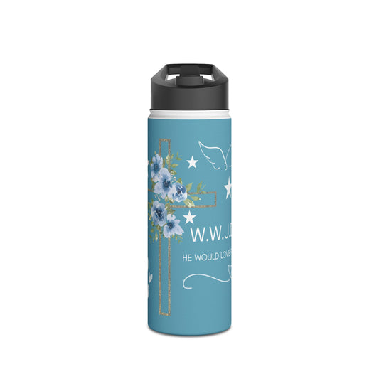 Inspirational Stainless Steel Water Bottle - W.W.J.D. Design, Motivational Gift, Faith-Based Water Bottle, Christian Gift, Fitness Hydration