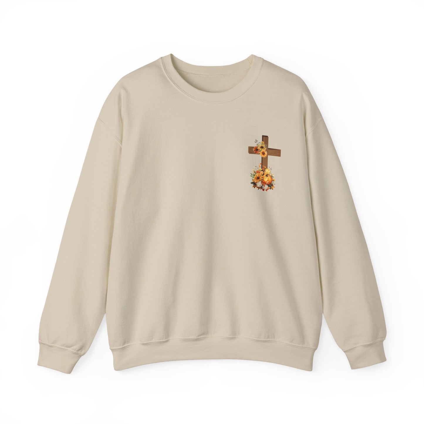 Faith-Inspired Floral Sweatshirt, Cozy Cross Crewneck, Christian Gifts, Fall Fashion, Religious Apparel, Inspirational Wardrobe