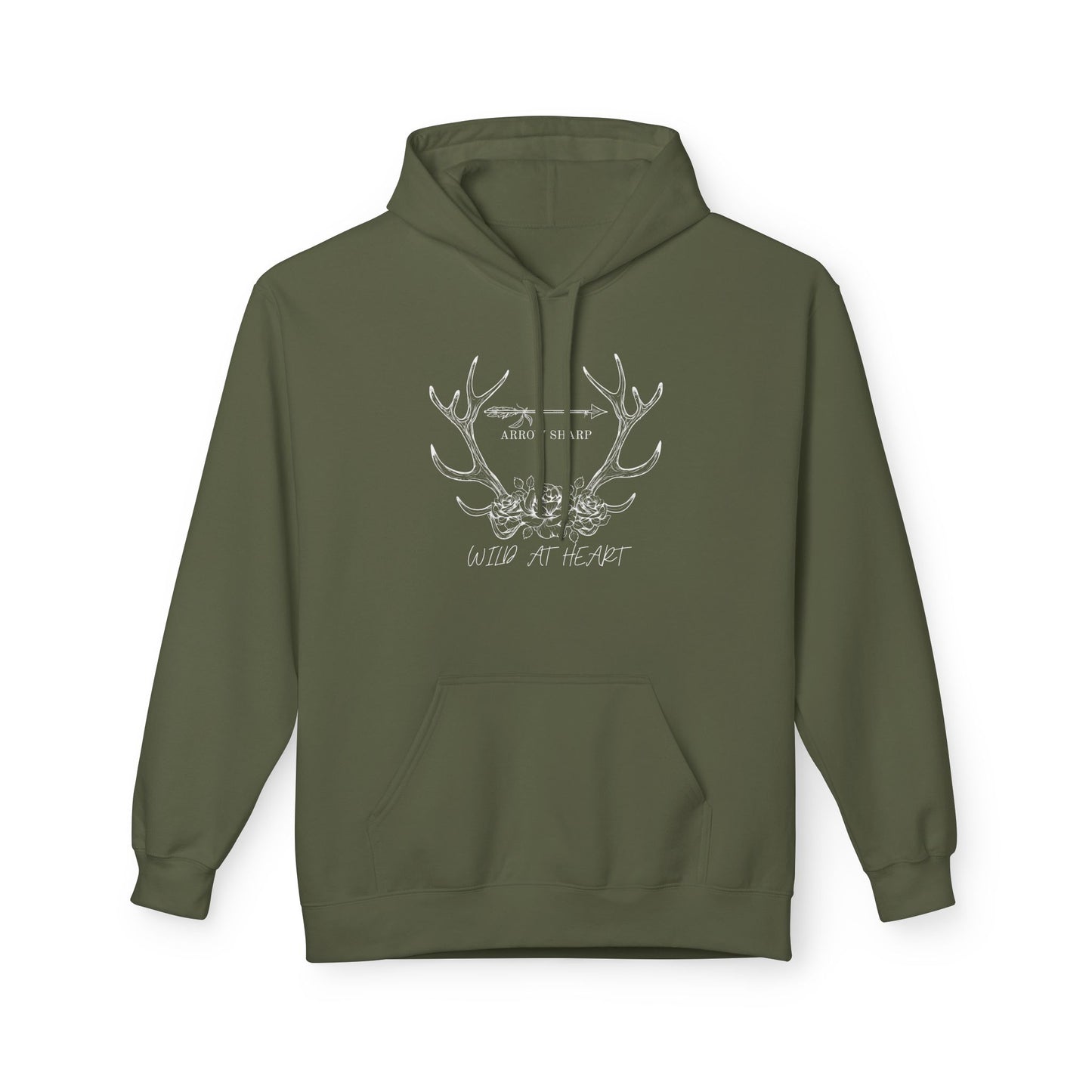Wild at Heart Fleece Hoodie - Cozy Unisex Pullover for Outdoor Lovers, Perfect for Gifts, Camping, Wilderness Adventures, & Everyday Comfort