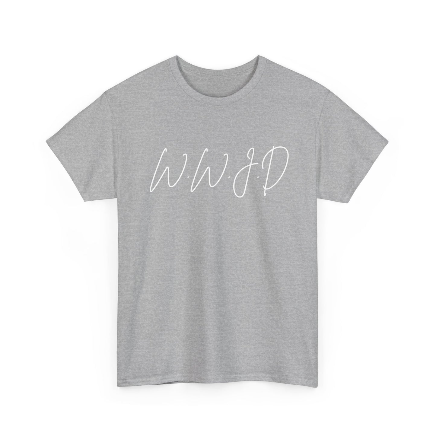 WWJD Unisex Heavy Cotton Tee - Comfortable Casual Wear, Gift for Friends, Inspirational Apparel, Everyday Style, Thoughtful Quotes