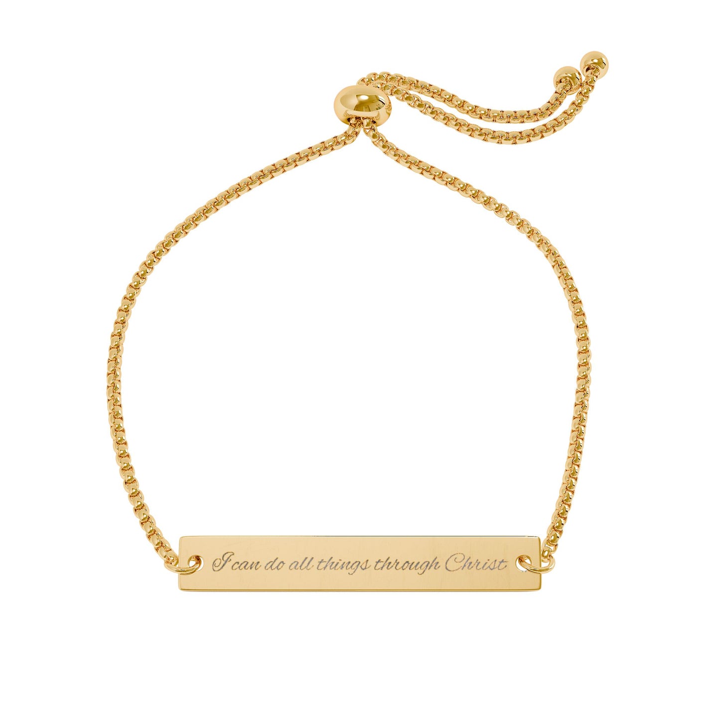 Engravable Adjustable Bar Bracelet - Personalized Nameplate Jewelry