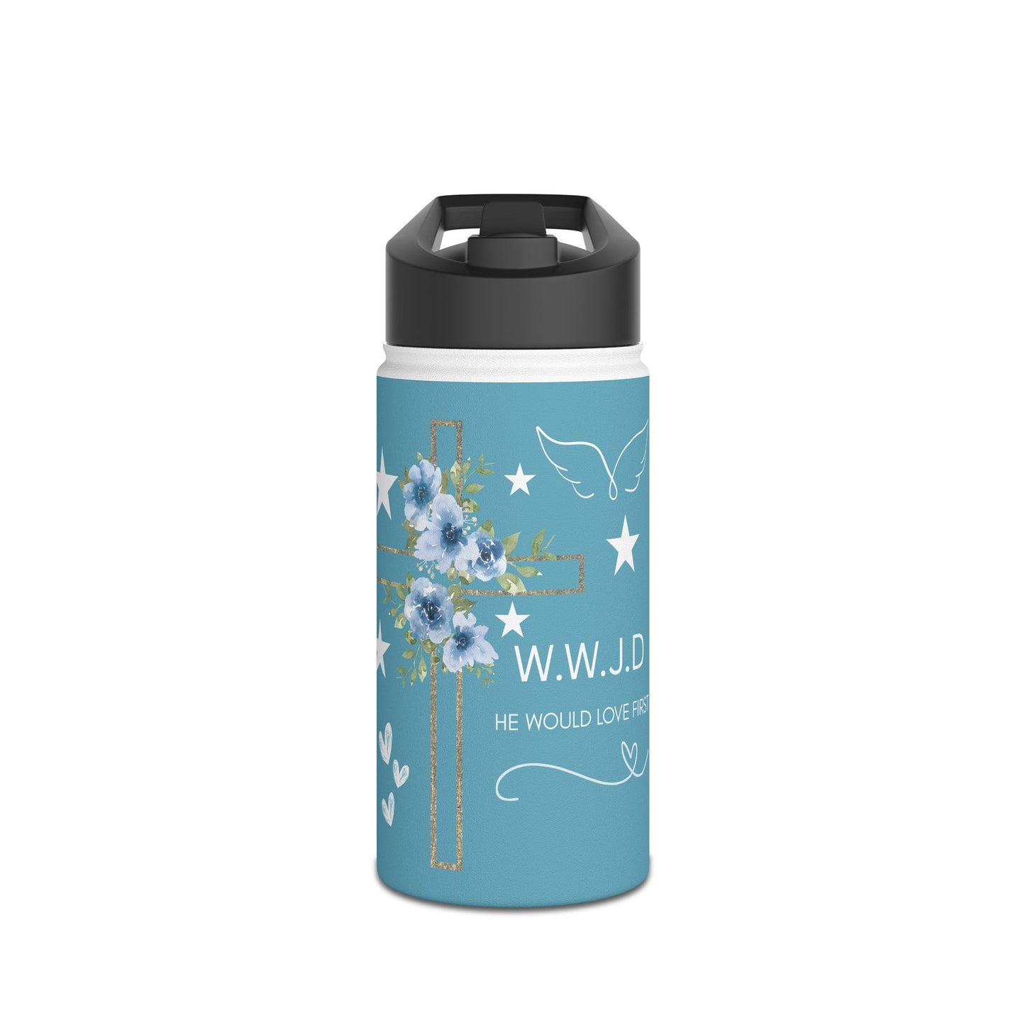 Inspirational Stainless Steel Water Bottle - W.W.J.D. Design, Motivational Gift, Faith-Based Water Bottle, Christian Gift, Fitness Hydration