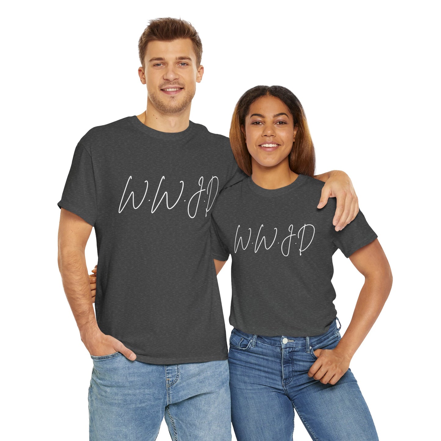 WWJD Unisex Heavy Cotton Tee - Comfortable Casual Wear, Gift for Friends, Inspirational Apparel, Everyday Style, Thoughtful Quotes